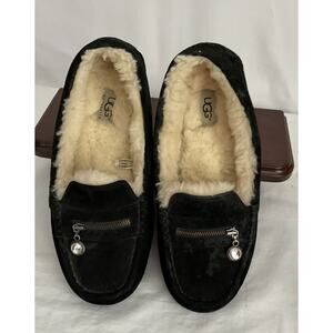 Black Ugg Ansley Charm Gem Slipper Size 8